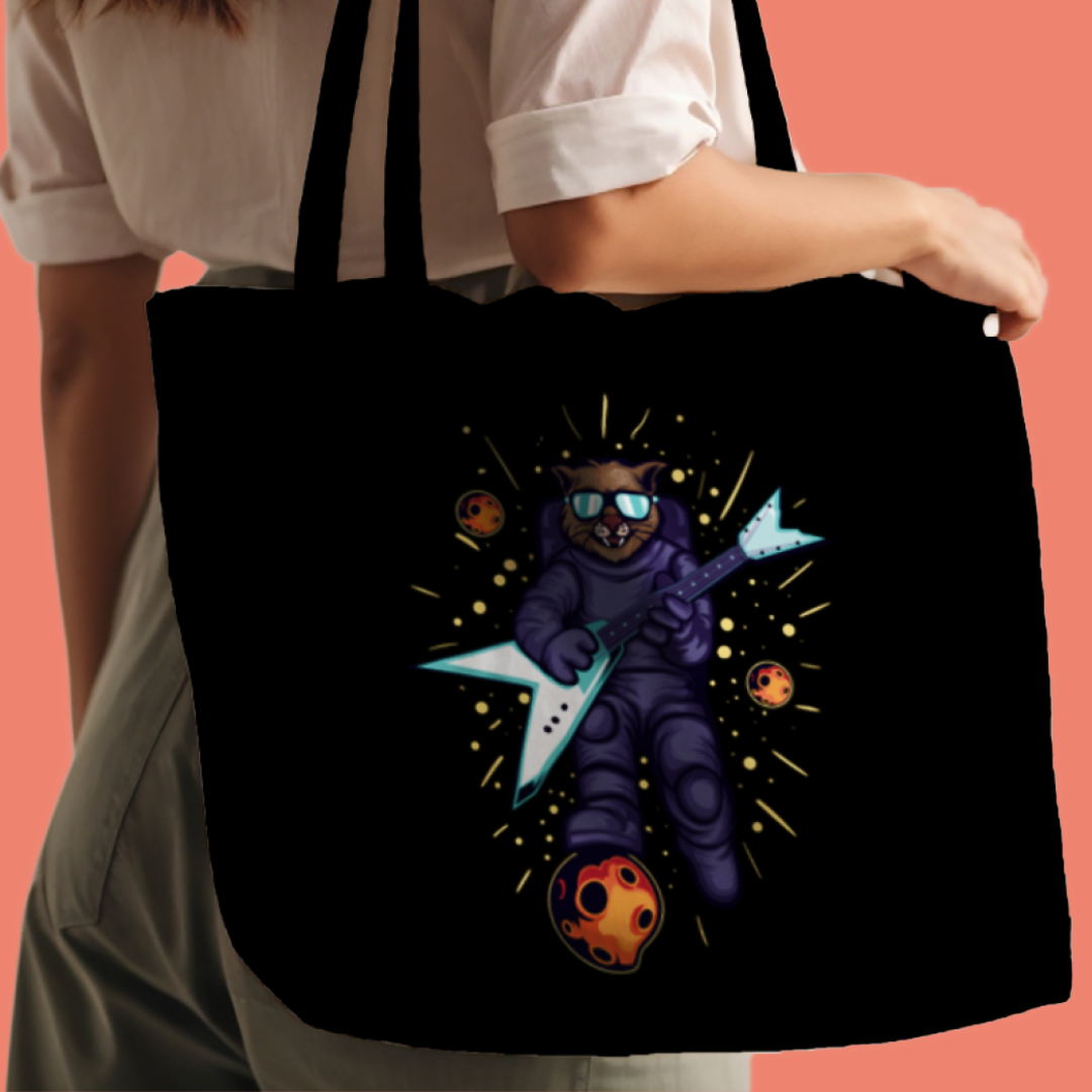 Astro Cat Guitarist DTF Transfer