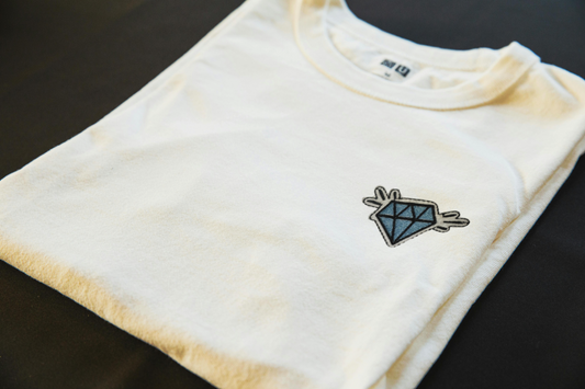 Blue Diamond Wings iron-on embroidered patch - Patch-Up India - angle 2