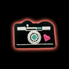 Camera Heart iron-on embroidered patch - Patch-Up India