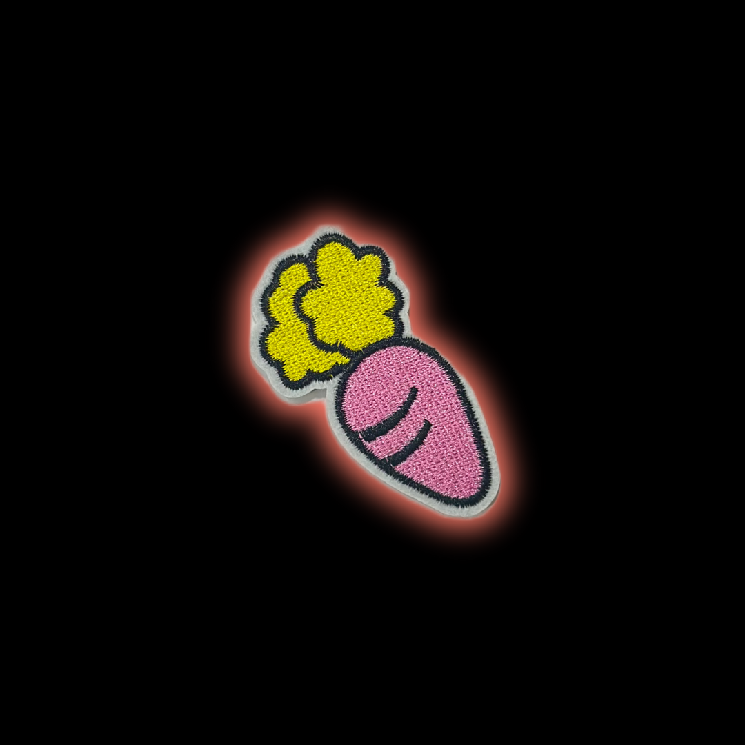 Pink Carrot Iron-On Patch | Jackets & Hoodies