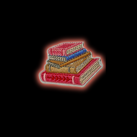 Stack of Books Iron-On Patch | Hoodies & Tote Bags