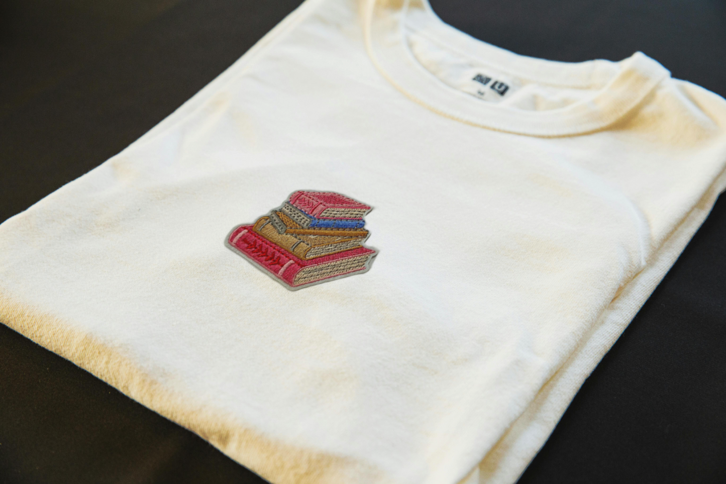 Stack of Books Iron-On Patch | Hoodies & Tote Bags
