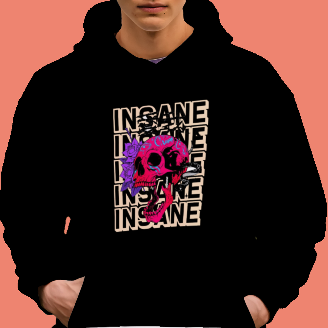 Neon Skull Insanity DTF Transfer