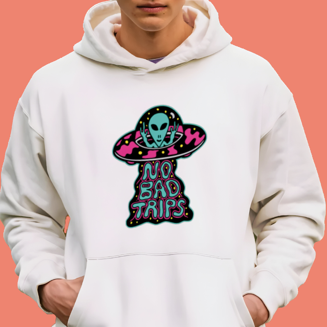 No Bad Trips Alien DTF Transfer