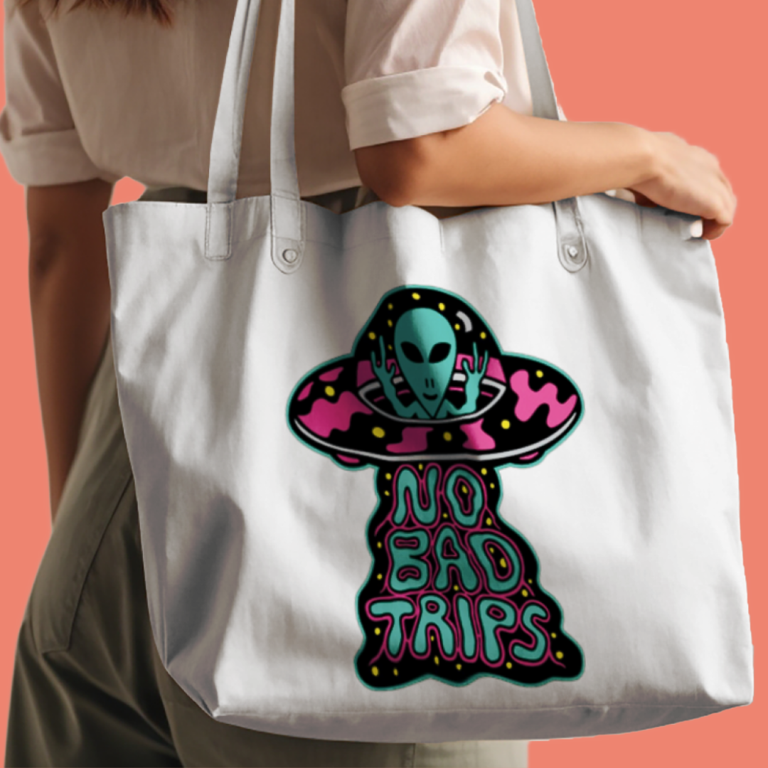No Bad Trips Alien DTF Transfer