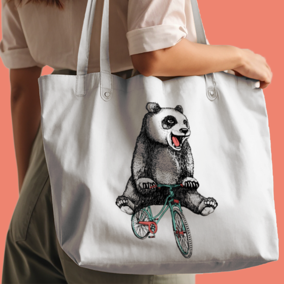 Panda Bike Rider DTF Transfer