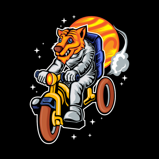 Tiger Rider Astronaut DTF Transfer