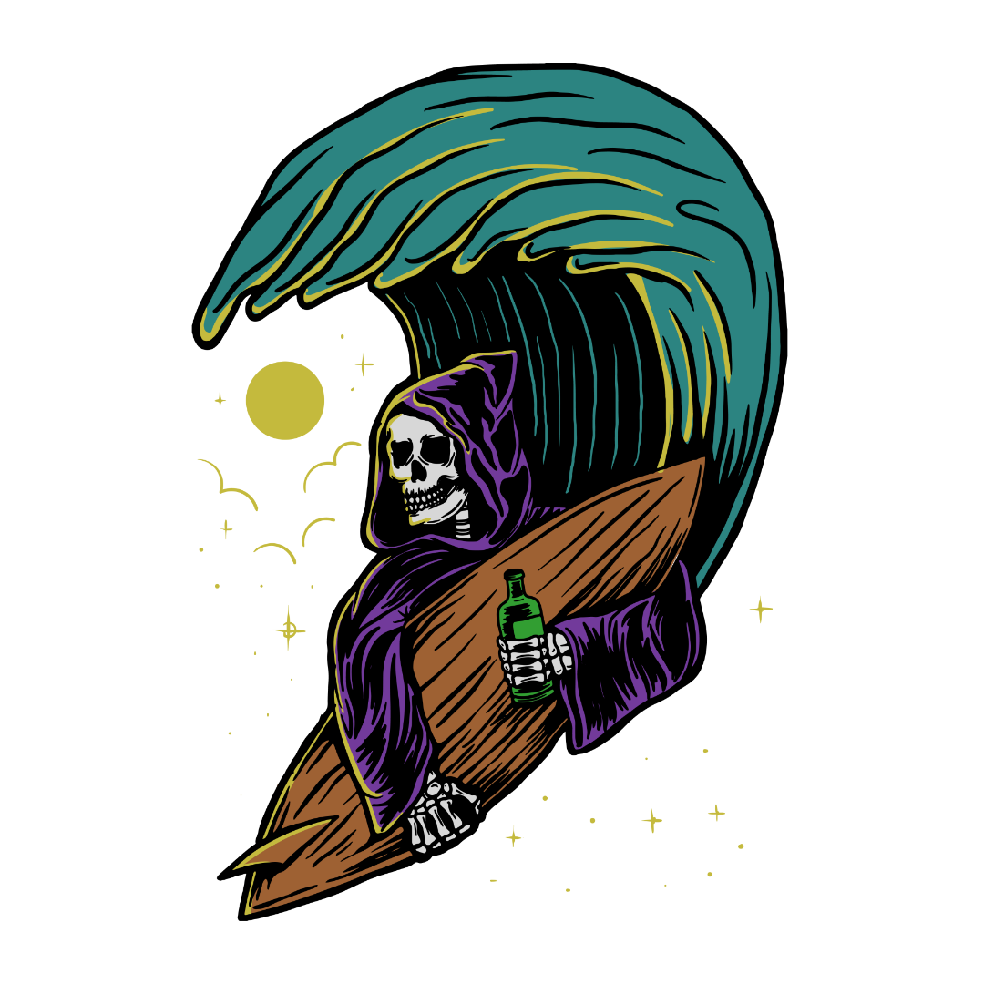 Grim Reaper Surf DTF Transfer