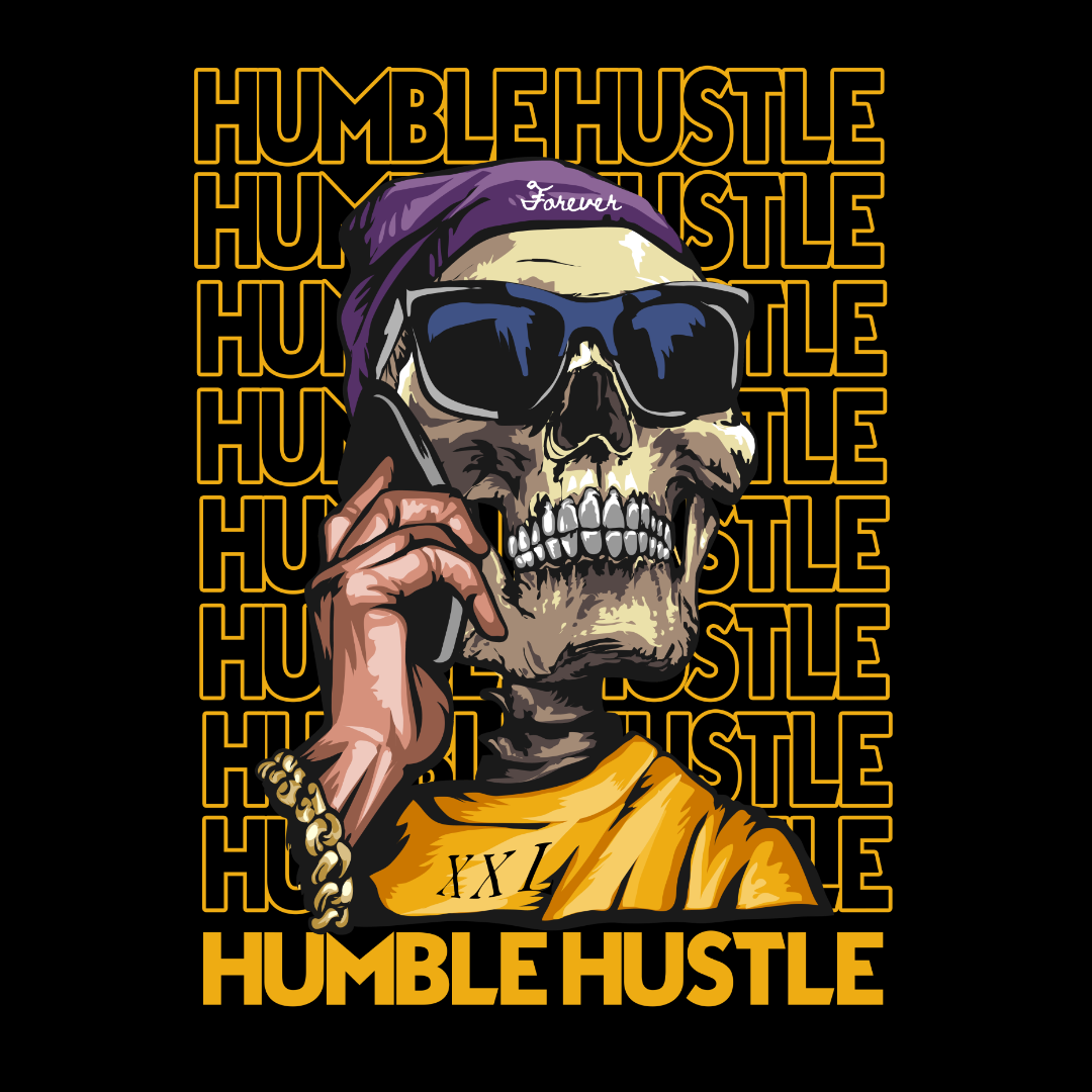Humble Hustle Skeleton DTF Transfer
