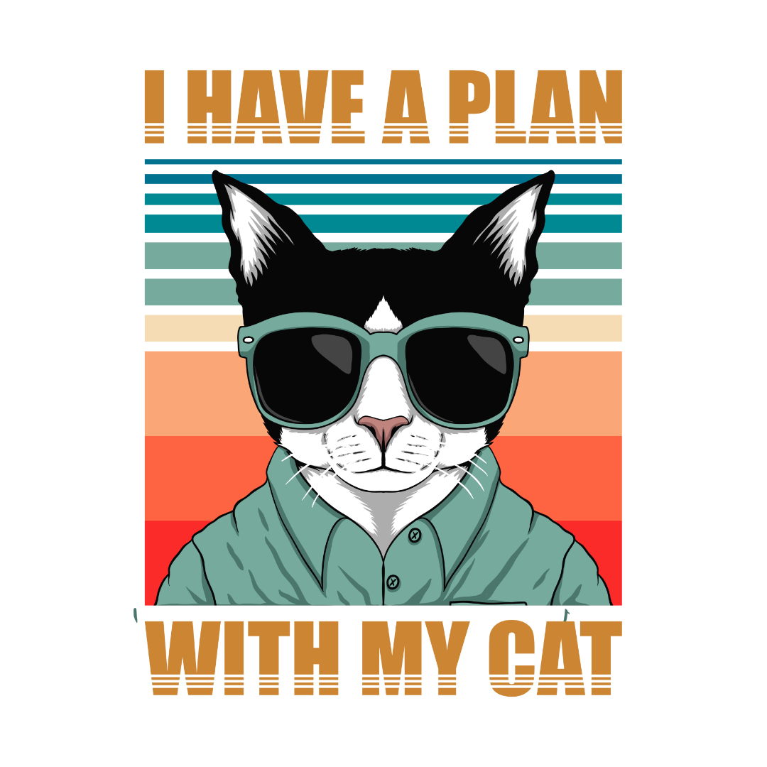 Cat Plan Sunglasses DTF Transfer