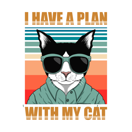 Cat Plan Sunglasses DTF Transfer