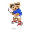 Play Hard Tennis Bear DTF Transfer
