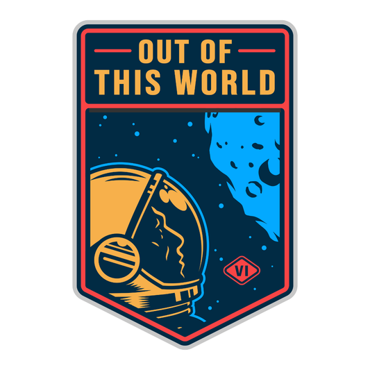 Out Of This World Astronaut Badge DTF Transfer
