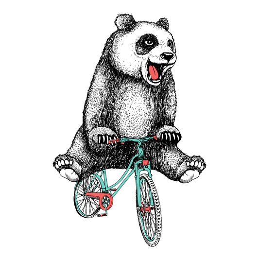 Panda Bike Rider DTF Transfer