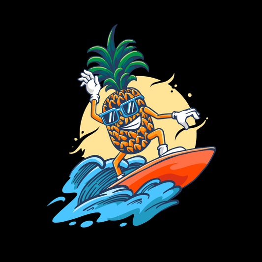 Surfing Pineapple DTF Transfer