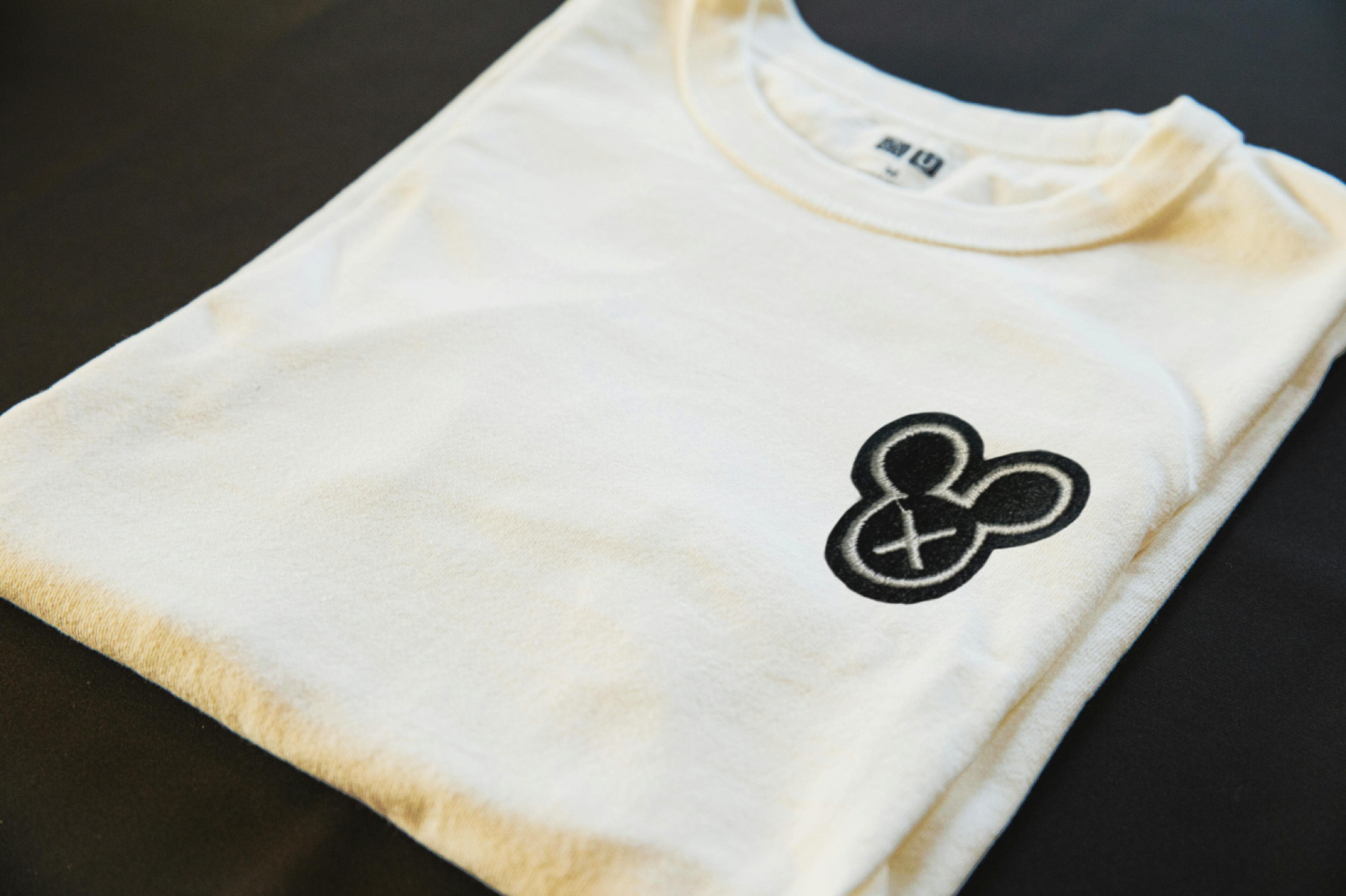 Black X-Mouse iron-on embroidered patch - Patch-Up India - angle 2