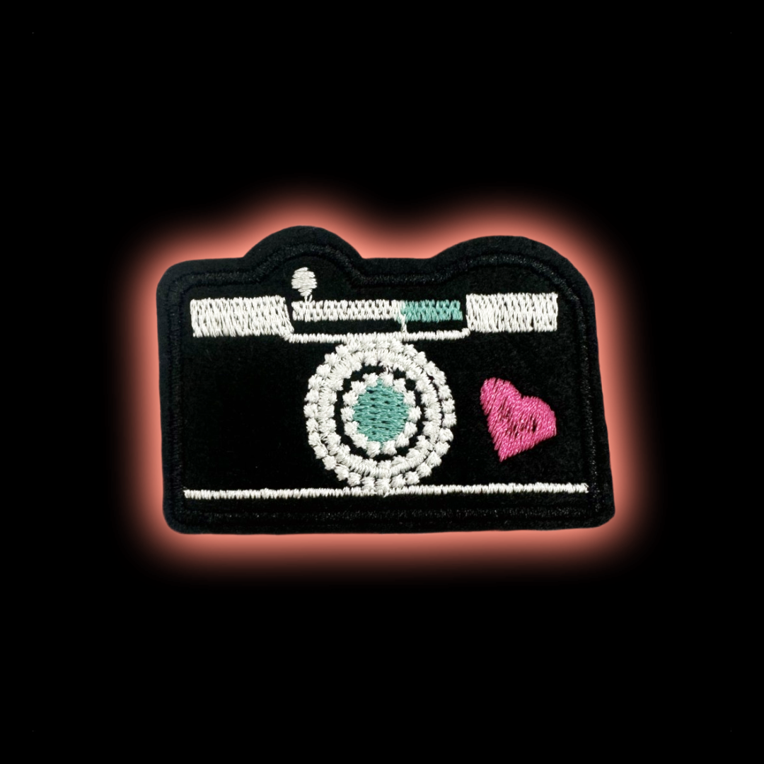 Camera Heart iron-on embroidered patch - Patch-Up India