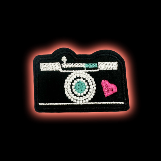 Camera Heart iron-on embroidered patch - Patch-Up India