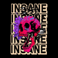 Neon Skull Insanity DTF Transfer