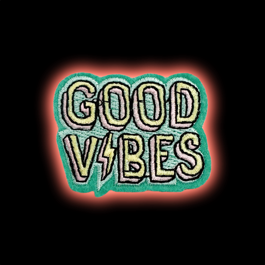 Good Vibes iron-on embroidered patch - Patch-Up India