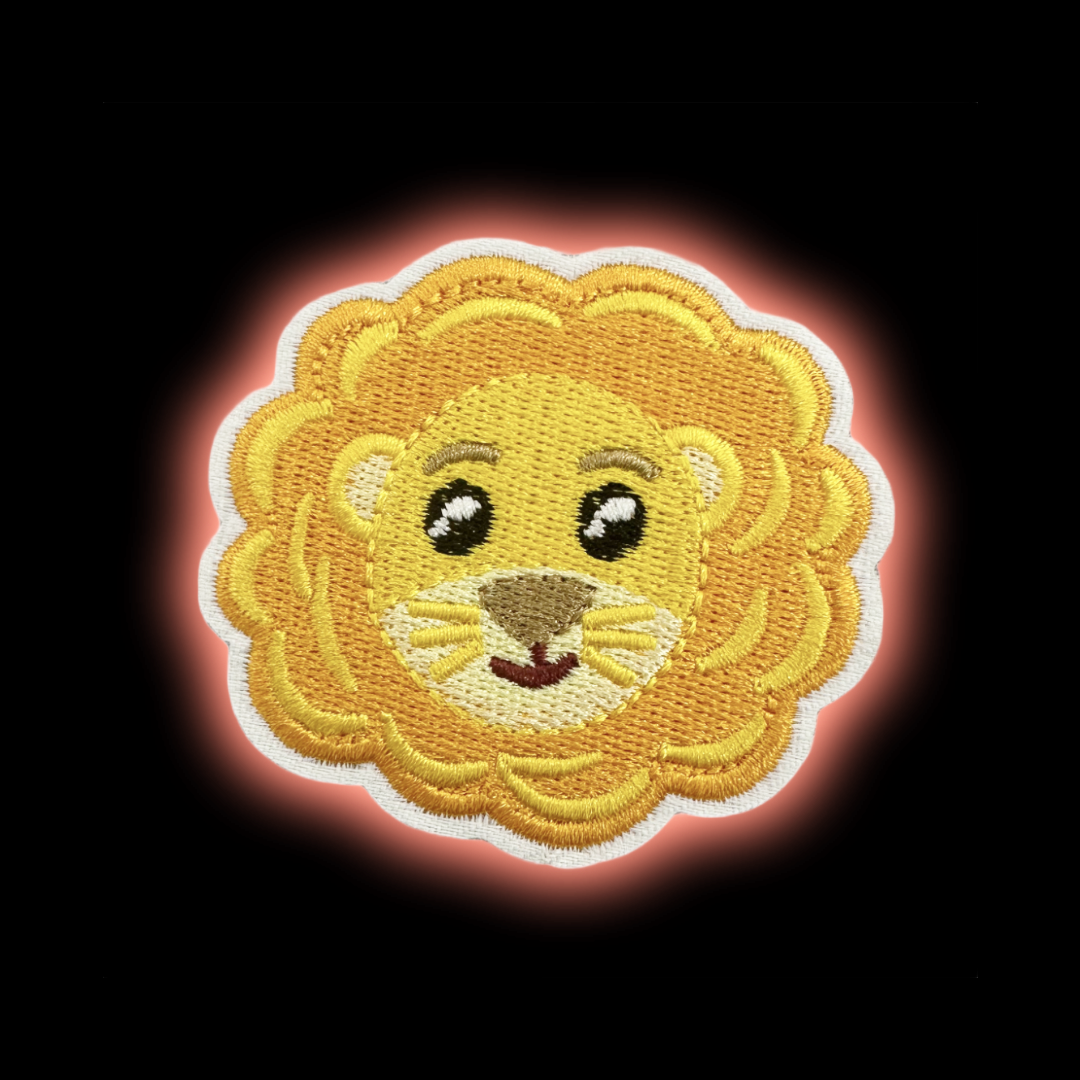 Happy Lion iron-on embroidered patch - Patch-Up India