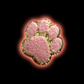 Pink Paw Plush iron-on embroidered patch - Patch-Up India