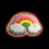 Rainbow & Clouds Plush iron-on embroidered patch - Patch-Up India