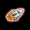 Rocket Blast-Off iron-on embroidered patch - Patch-Up India